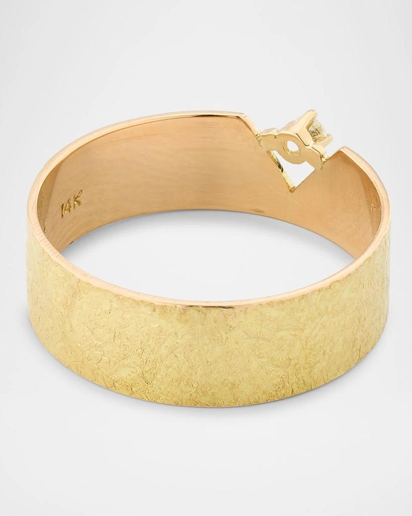 POPPY FINCH 14K Yellow Gold Foil Tube Ring with Diamond 3