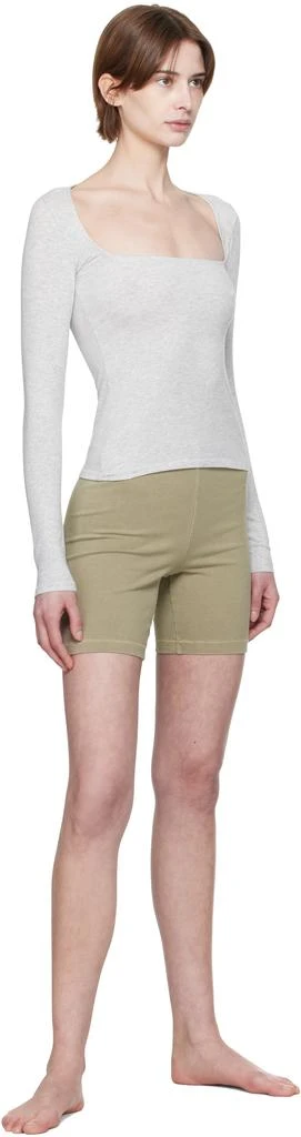 SKIMS Gray Cotton Jersey Scoop Neck Long Sleeve T-shirt 4
