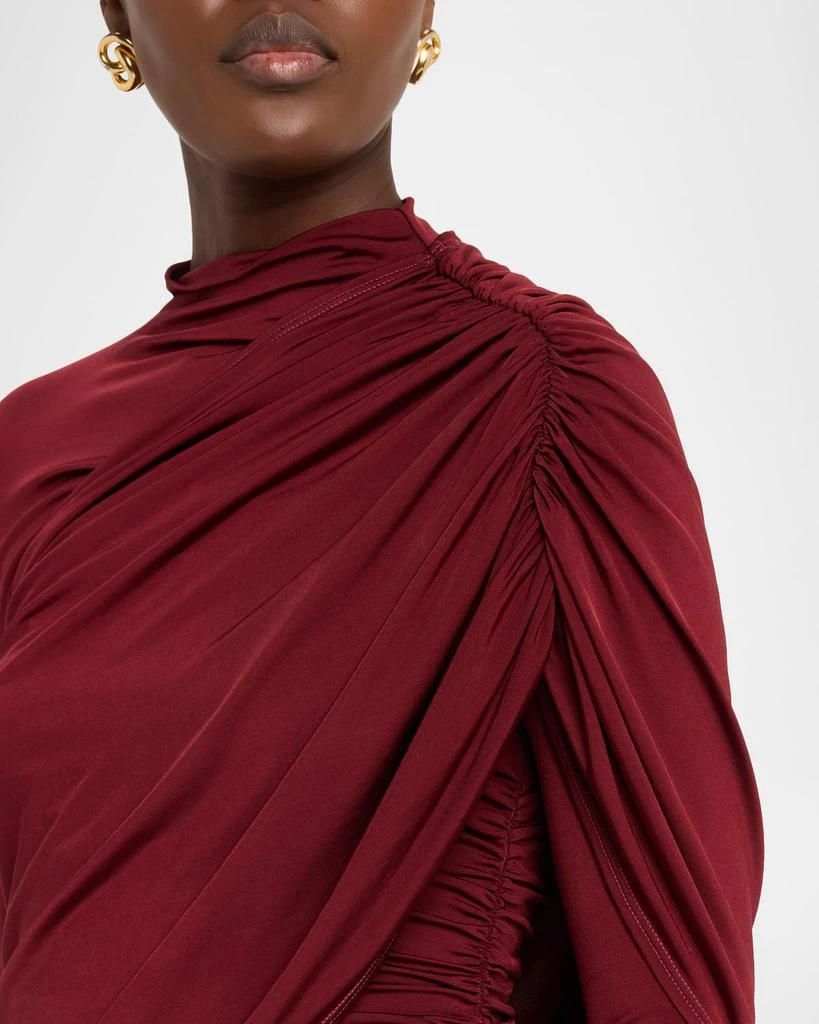 LAPOINTE Asymmetric Shawl Draped Jersey Gown 5