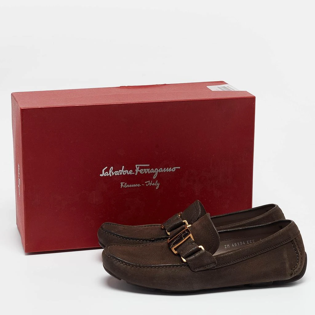 Salvatore Ferragamo Salvatore Ferragamo Brown Nubuck Leather Sardegna Loafers Size 40 9