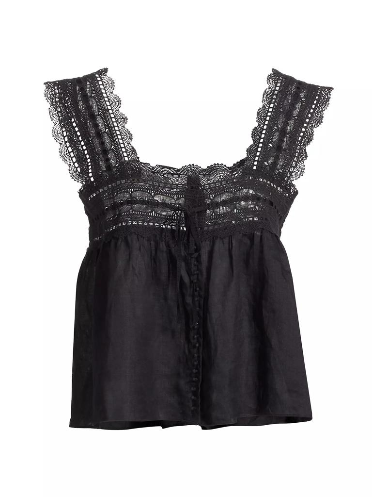 DÔEN Vera Lace-Trimmed Sleeveless Top