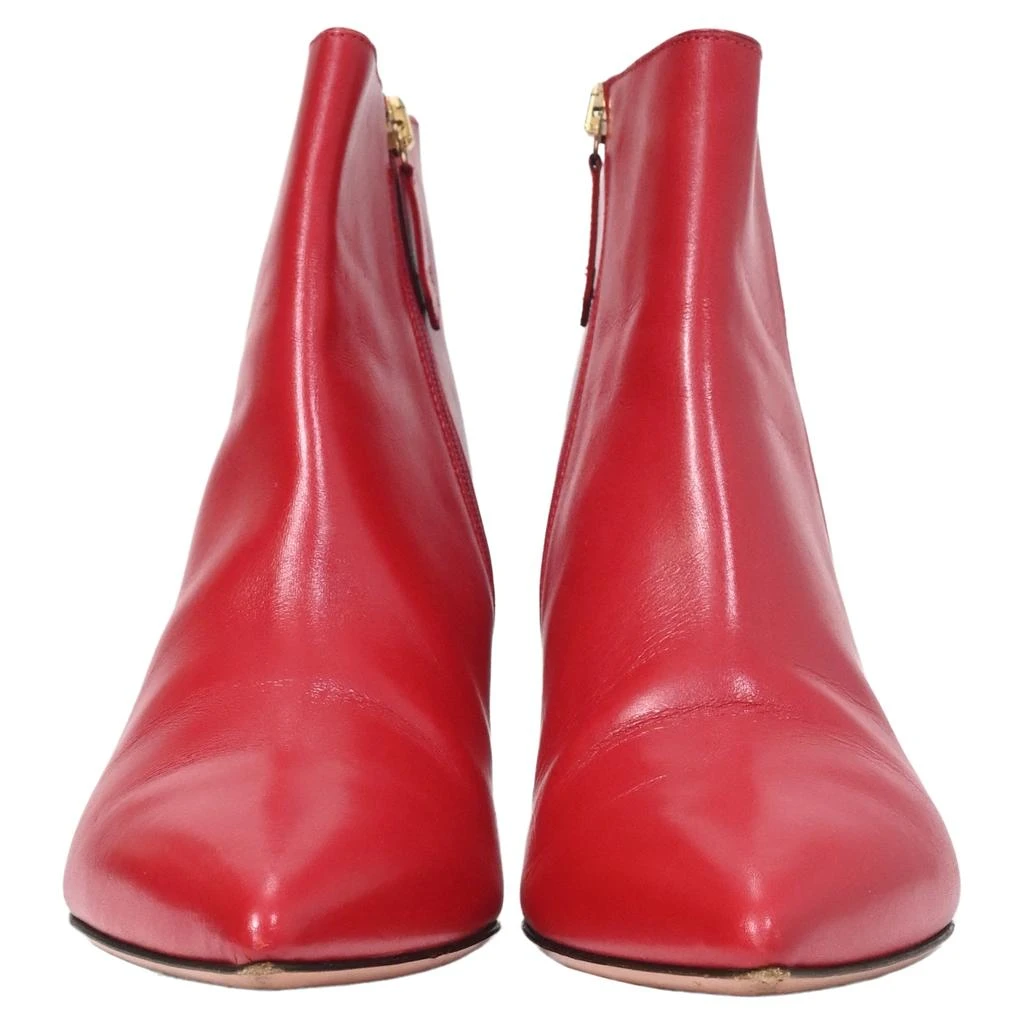 Altuzarra Quant Kitten Heel Ankle Boots in Red Leather 2
