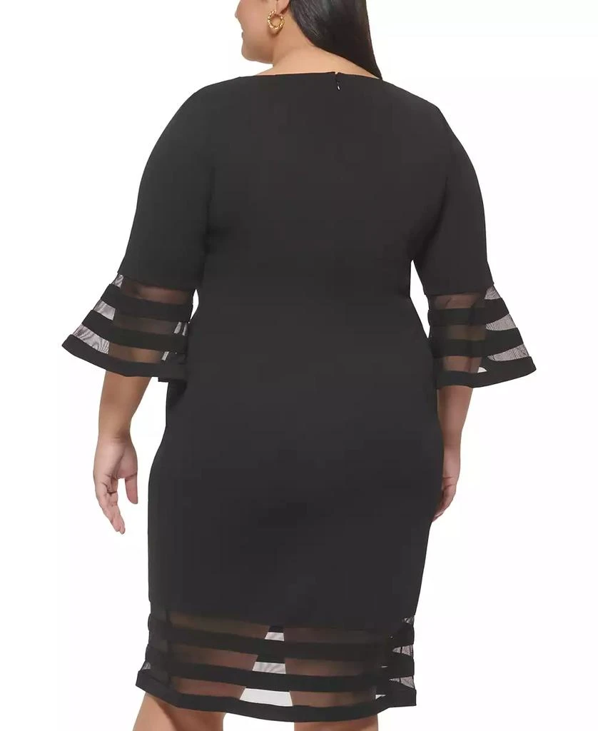 Calvin Klein Plus Size Bell-Sleeve Boat-Neck Sheath Dress 2