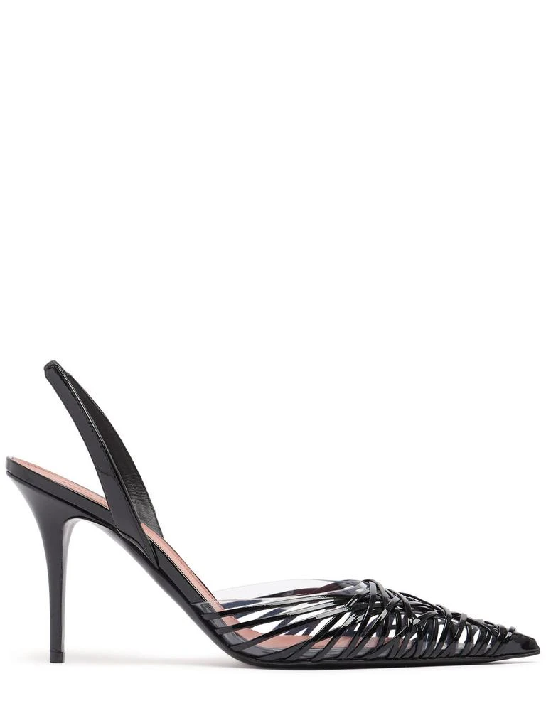 Amina Muaddi 90mm Lori Patent Leather Slingbacks 1