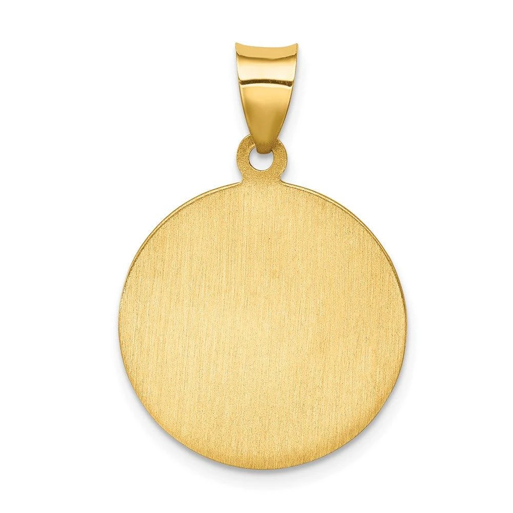 Diamond2Deal 14k Yellow Gold Polished and Satin St Francis of Assisi Medal Hollow Pendant 4