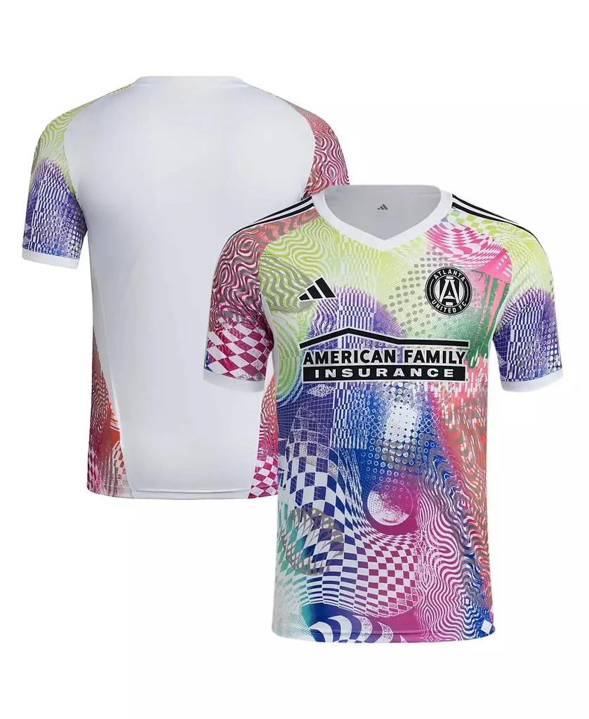 Adidas Men
s White Atlanta United FC 2025 Pride Pre-Match Jersey
