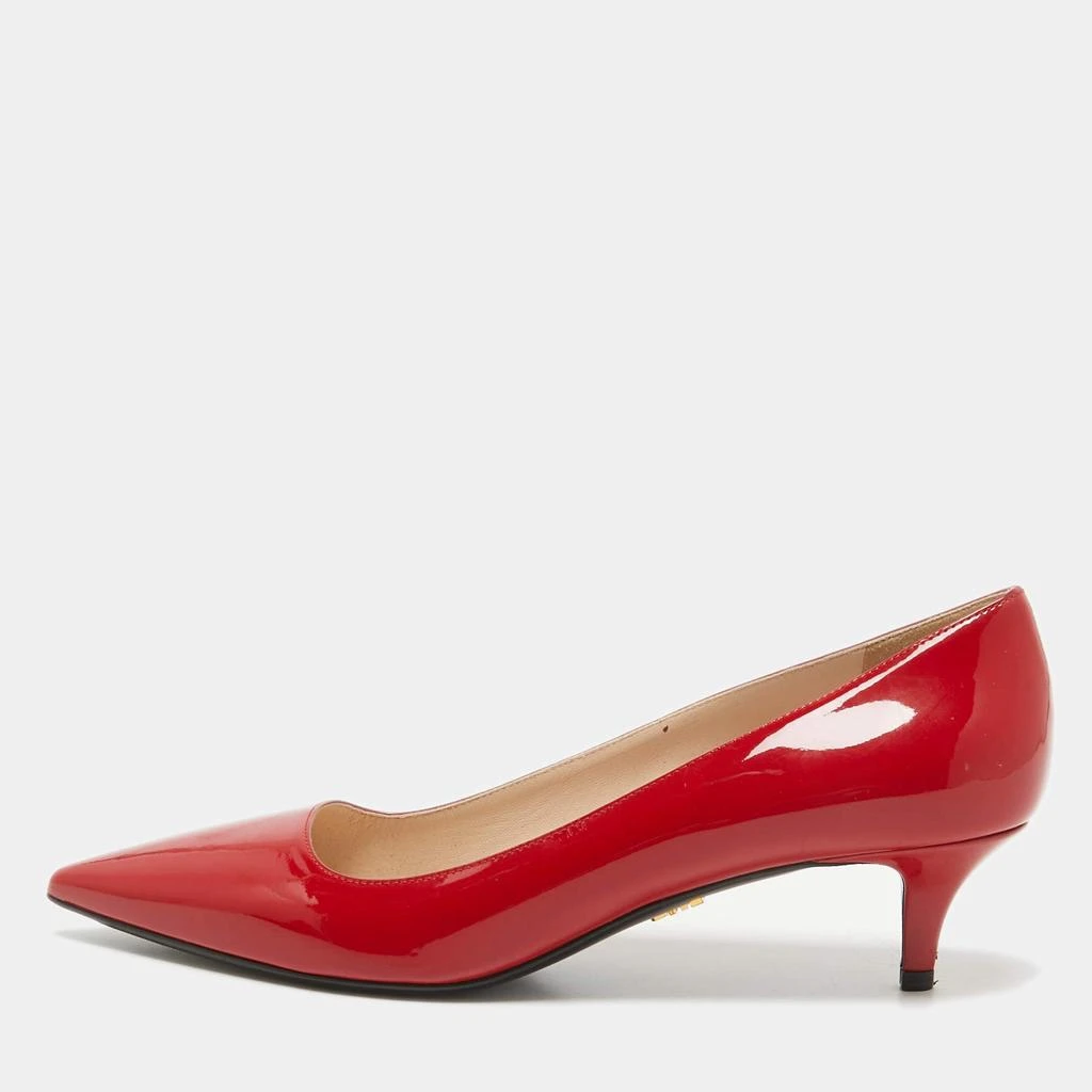 Prada Prada Red Patent Leather Pointed Toe Pumps Size 39.5 1