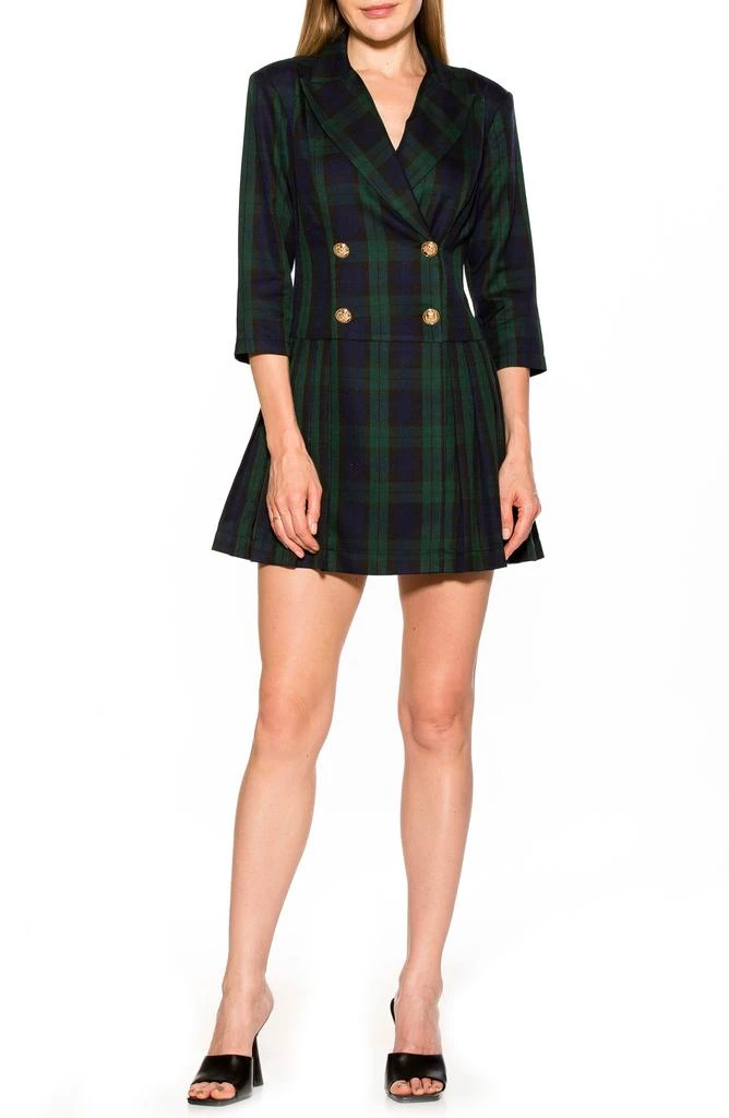 ALEXIA ADMOR Jacki Plaid 3/4 Sleeve Blazer Dress 1