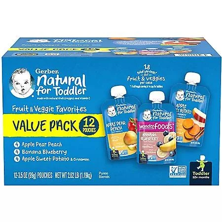 GERBER Gerber Toddler Pouch Variety Pack 3.5 oz., 12 ct. 1