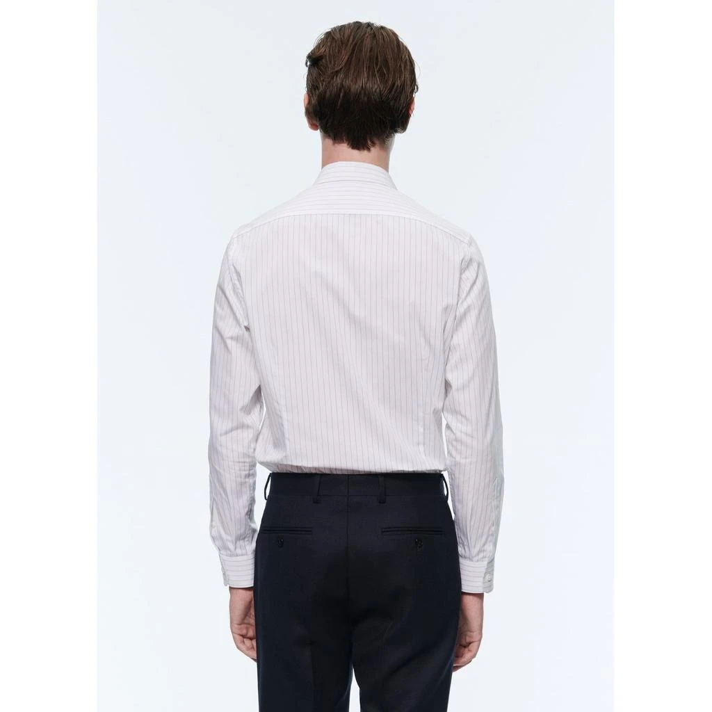 预计3周后发货 Fursac Chemise En Popeline De Coton À Rayures - Blanc - Homme 4