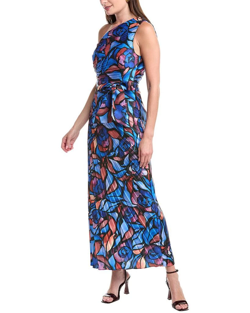 milly estelle satin dress Milly Estelle Satin Plated Midi Dress, 2