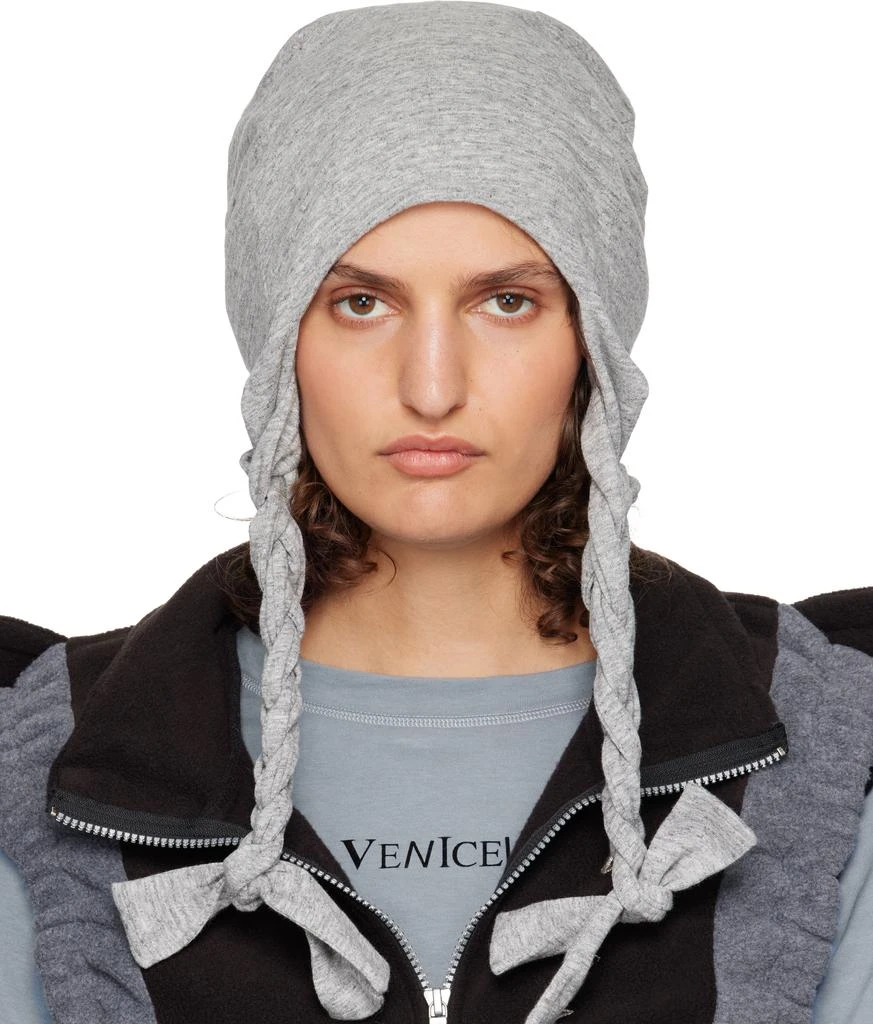 VeniceW Gray Pigtail Beanie 1