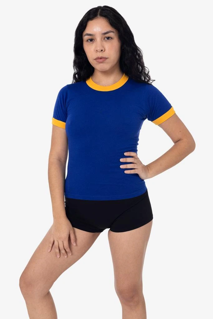 Los Angeles Apparel FF310 - Women's Poly Cotton Ringer Tee 3