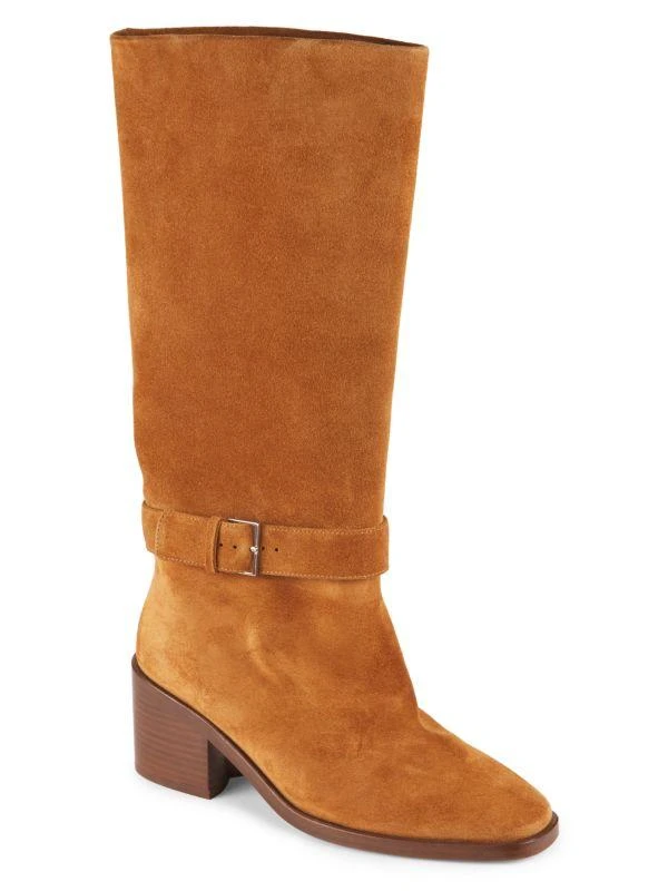 Clergerie Tall 56MM Suede Stacked Heel Boots 2