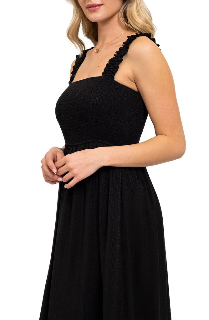 AUGUST SKY Smocked Empire Waist Midi Dress 3