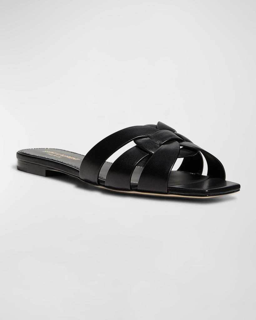 Yves Saint Laurent Woven Leather Sandal Slide 2