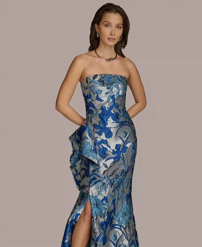 Donna Karan Women's Straight Neck Ruffle-Trim Gown 2