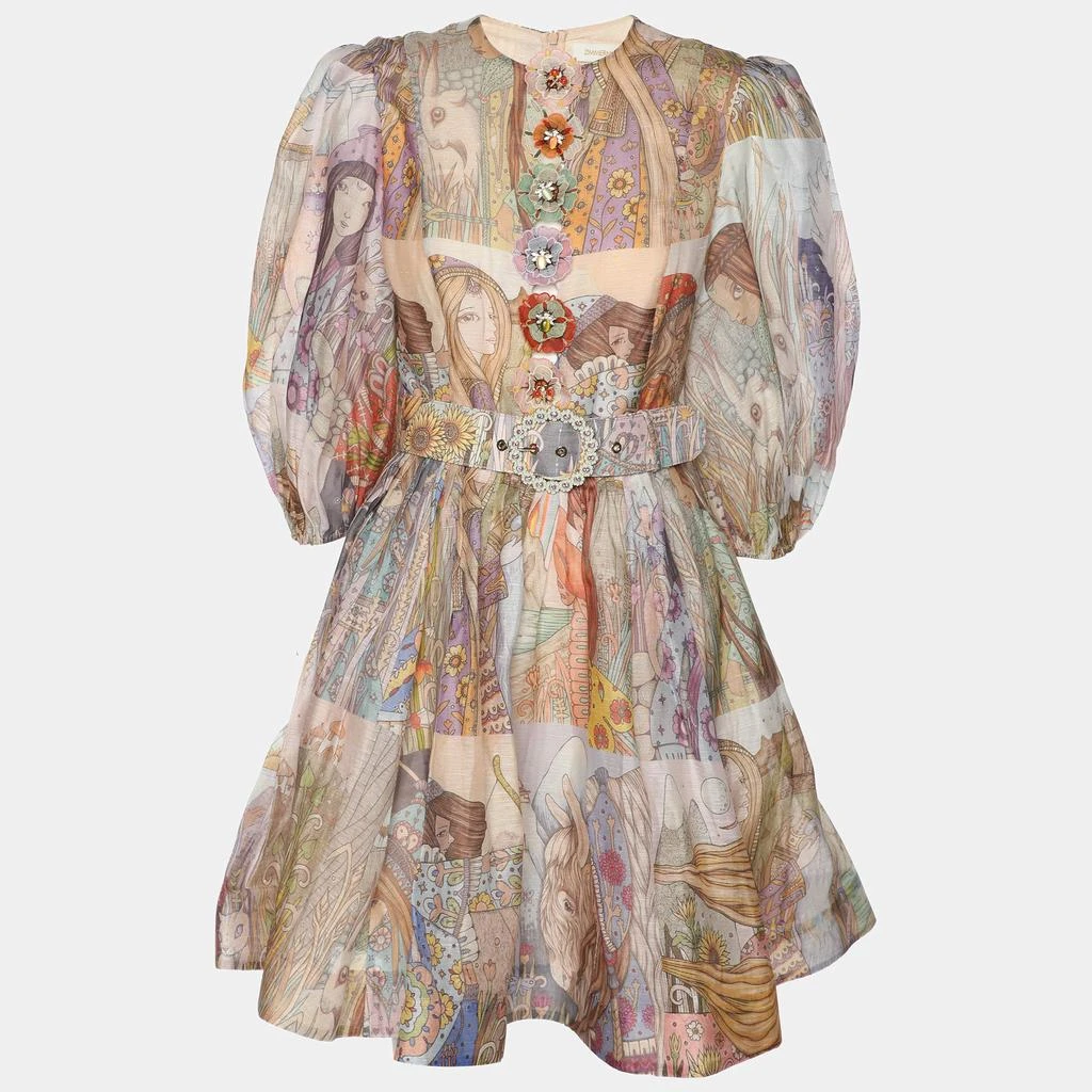 Zimmermann Zimmermann Multicolor Printed Cotton Blend Kaleidoscope Mini Dress XS 1
