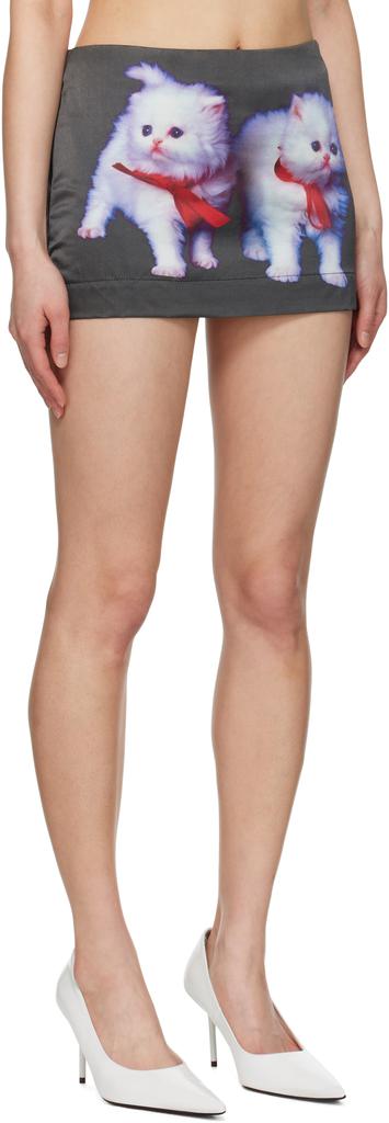 Ashley Williams Black Printed Miniskirt