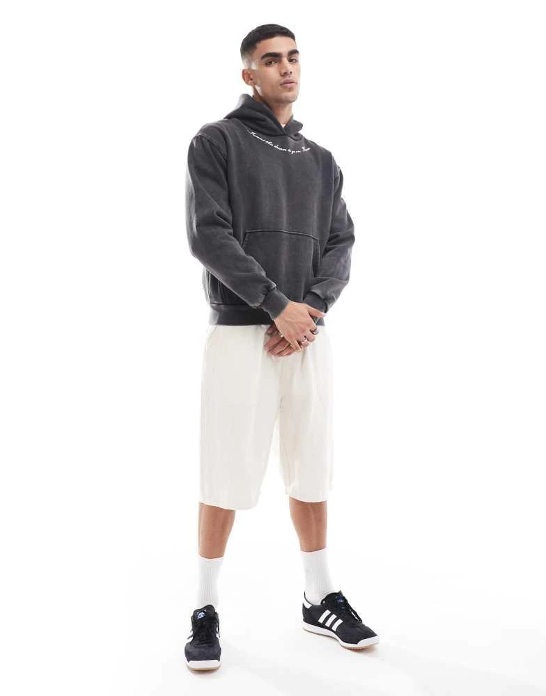PacSun Pacsun forever embroidered script hoodie in washed black 3