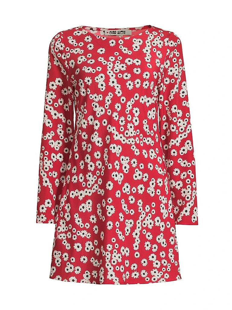 Ciao Lucia Patrice Floral A-Line Long-Sleeve Minidress 1