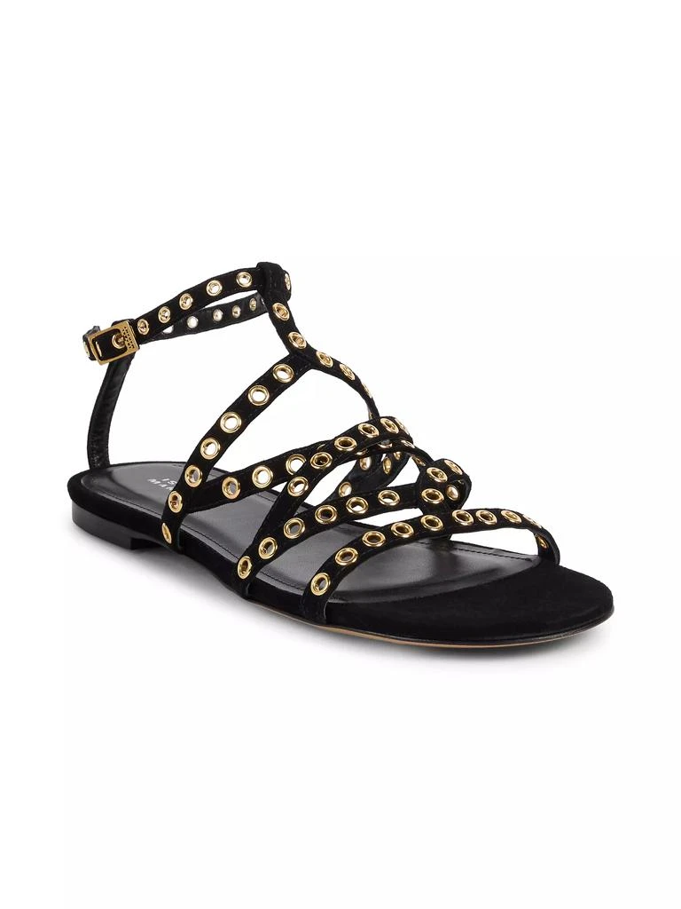 Isabel Marant Lipa Grommet Studded Suede Strappy Sandals 2