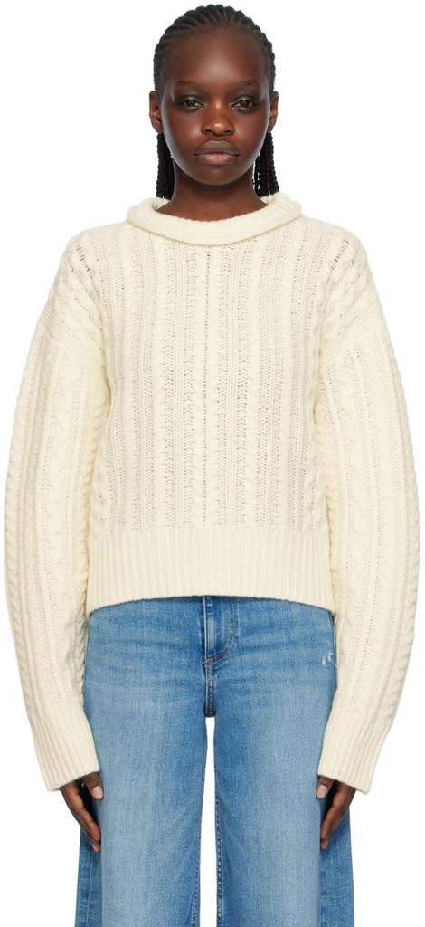 Re/Done Off-White Crewneck Sweater 1