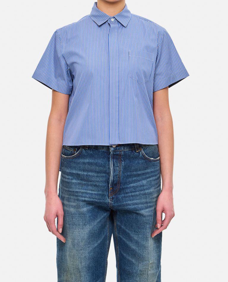 Sacai Indigo Mix Denim Blouse - Shirts - Free Shipping