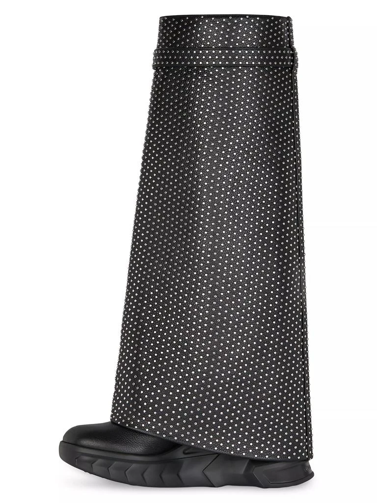 Givenchy Shark Lock Biker Low Heel Boots in Grained Leather With Studs 2