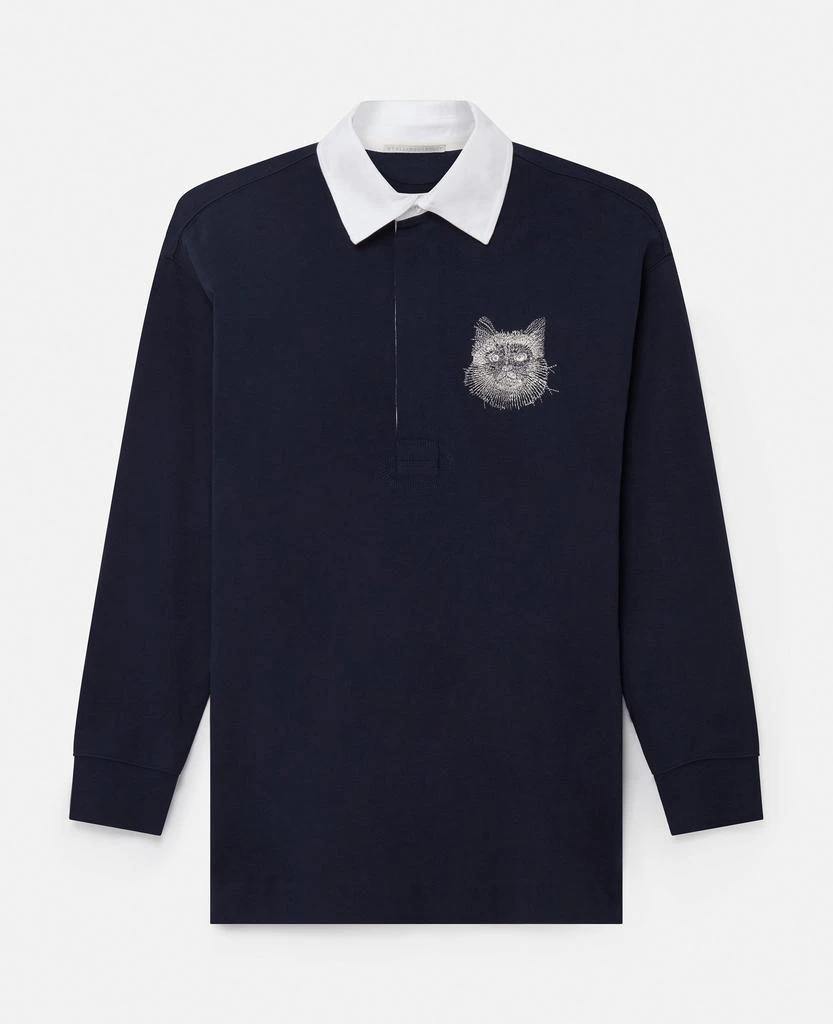 Stella McCartney Stella McCartney - Cat-Embroidered Sweatshirt Dress, Woman, Deep navy, Size: L 1