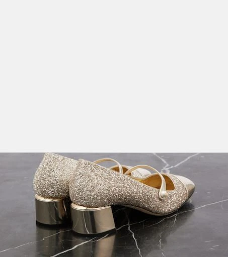 Elisa 45 glitter and leather pumps  On Sale Now with Up to 32% Off |  Discover Exclusive Deals & Savings at BeyondStyle  Authentic Jimmy Choo  m|women|mid-heel pumps|jimmy choo|shoes|o|w|e|pumps|designers|n with  Limited-Time