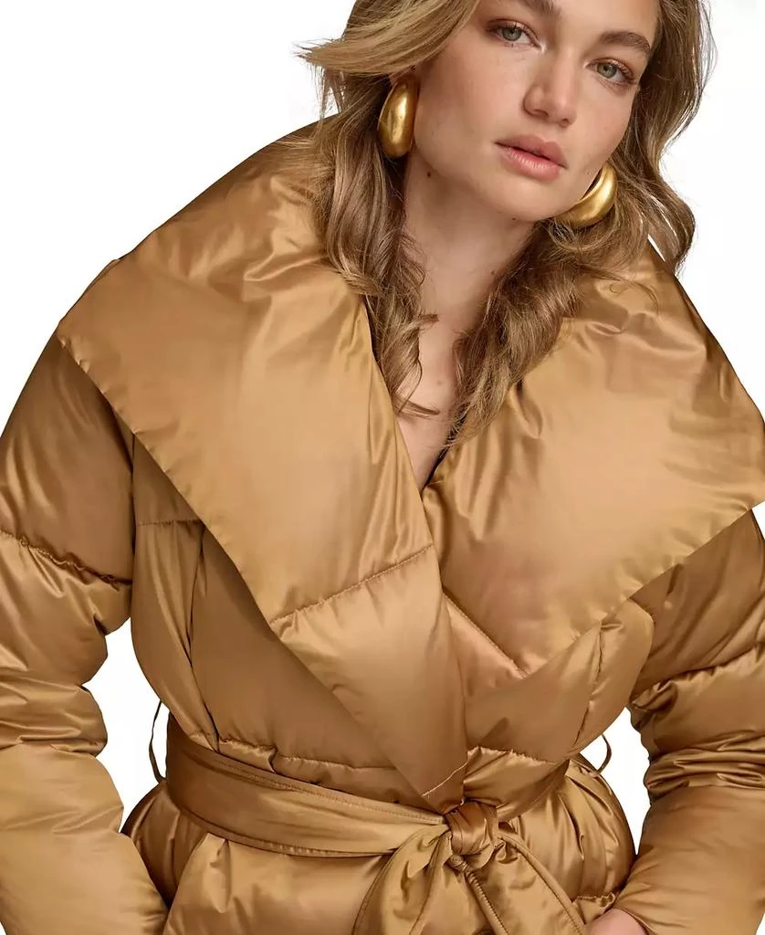 Donna Karan Women's Belted Wing-Collar Coat, Created for Macy's 4