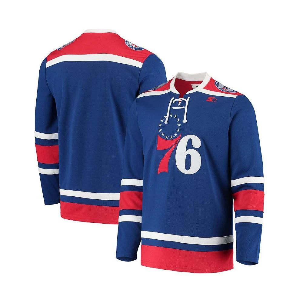 Starter Men's G-III Sports by Carl Banks Royal Philadelphia 76ers Pointman Hockey Fashion Jersey 1