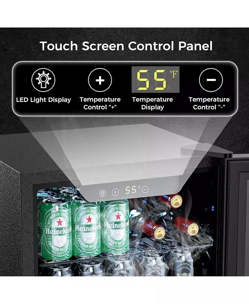 Cowsar 24-Bottle Wine Cooler with Glass Door, Quiet Compressor, Adjustable Temp, Freestanding Mini Bar Fridge. 4