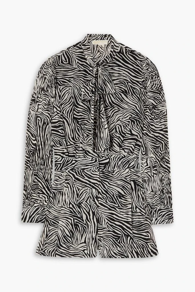 Michael Kors Pussy-bow zebra-print georgette playsuit 1