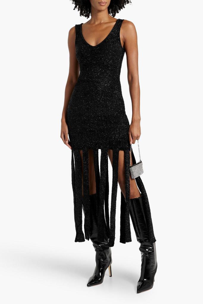 Simon Miller Tira fringed metallic chenille midi dress