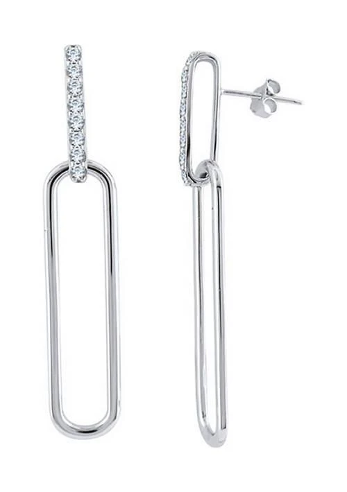 Belk 
Co. Lab Created White Sapphire Earrings in Sterling Silver