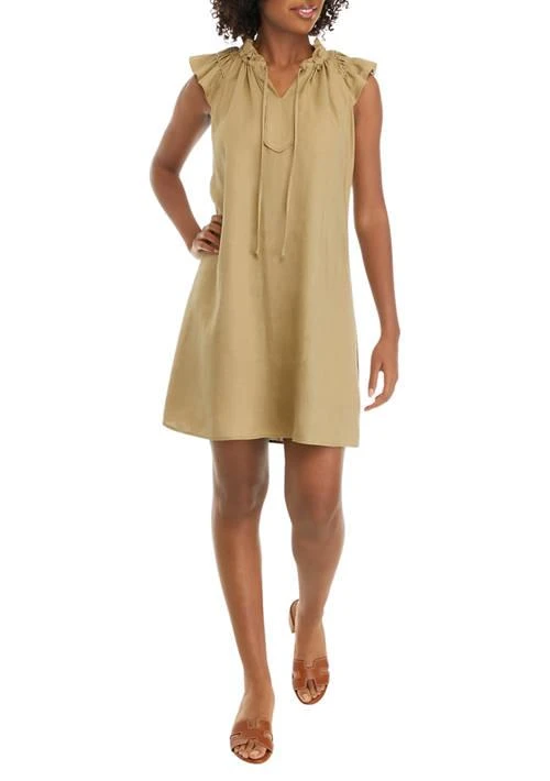 Robbie Bee Bee Womens Flutter Sleeve Linen A Line Dress 1