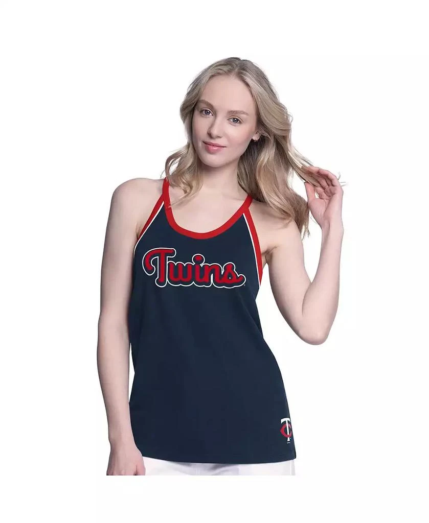 G-III 4Her by Carl Banks Women's Navy Minnesota Twins Curveball Racerback Tank Top 1