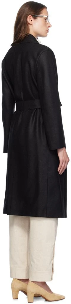 Harris Wharf London Black Belted Long Coat 3