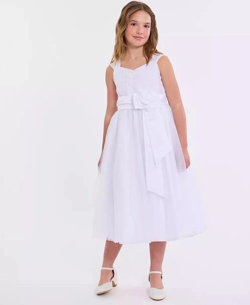 Bonnie Jean Big Girls Embroidered to Tulle Communion Dress with Jacket 2