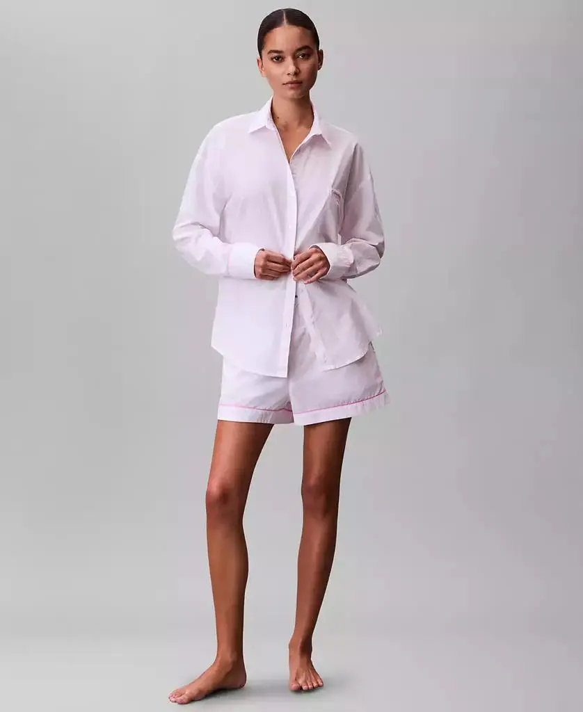 Calvin Klein Women's Poplin Button-Down Pajama Shirt 6