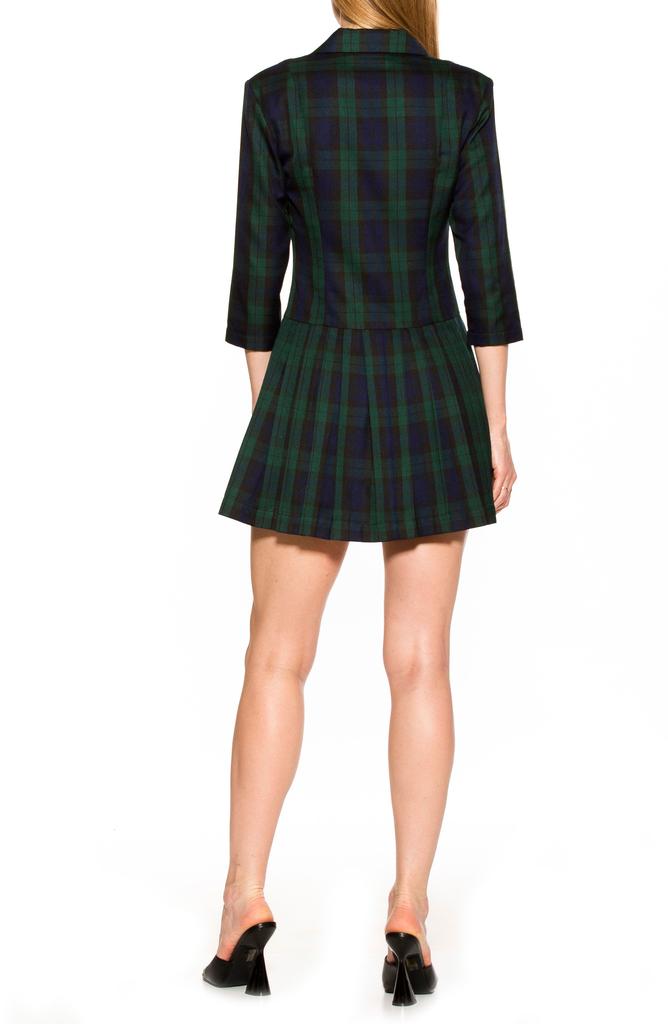 ALEXIA ADMOR Jacki Plaid 3/4 Sleeve Blazer Dress