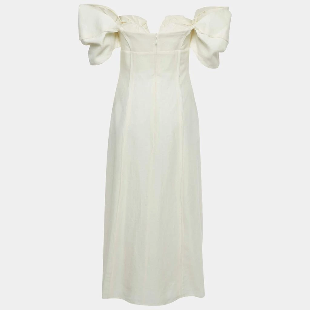 Cult Gaia Cult Gaia Off-White Linen Blend Off-Shoulder Muna Long Dress S 2