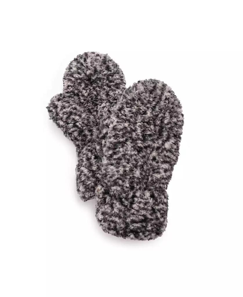 MUK LUKS Women's Sherpa Mitten Gloves, Frosted Black, One Size
