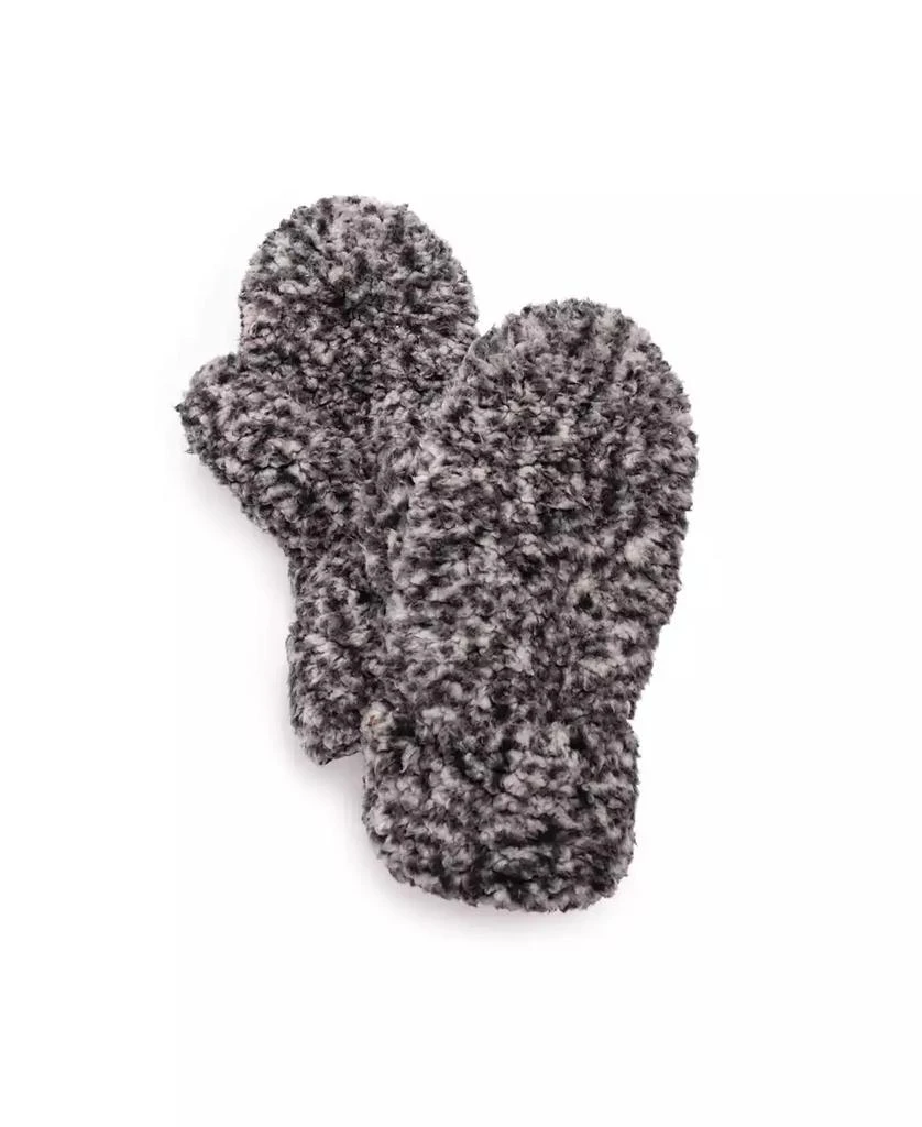 MUK LUKS Women's Sherpa Mitten Gloves, Frosted Black, One Size 2