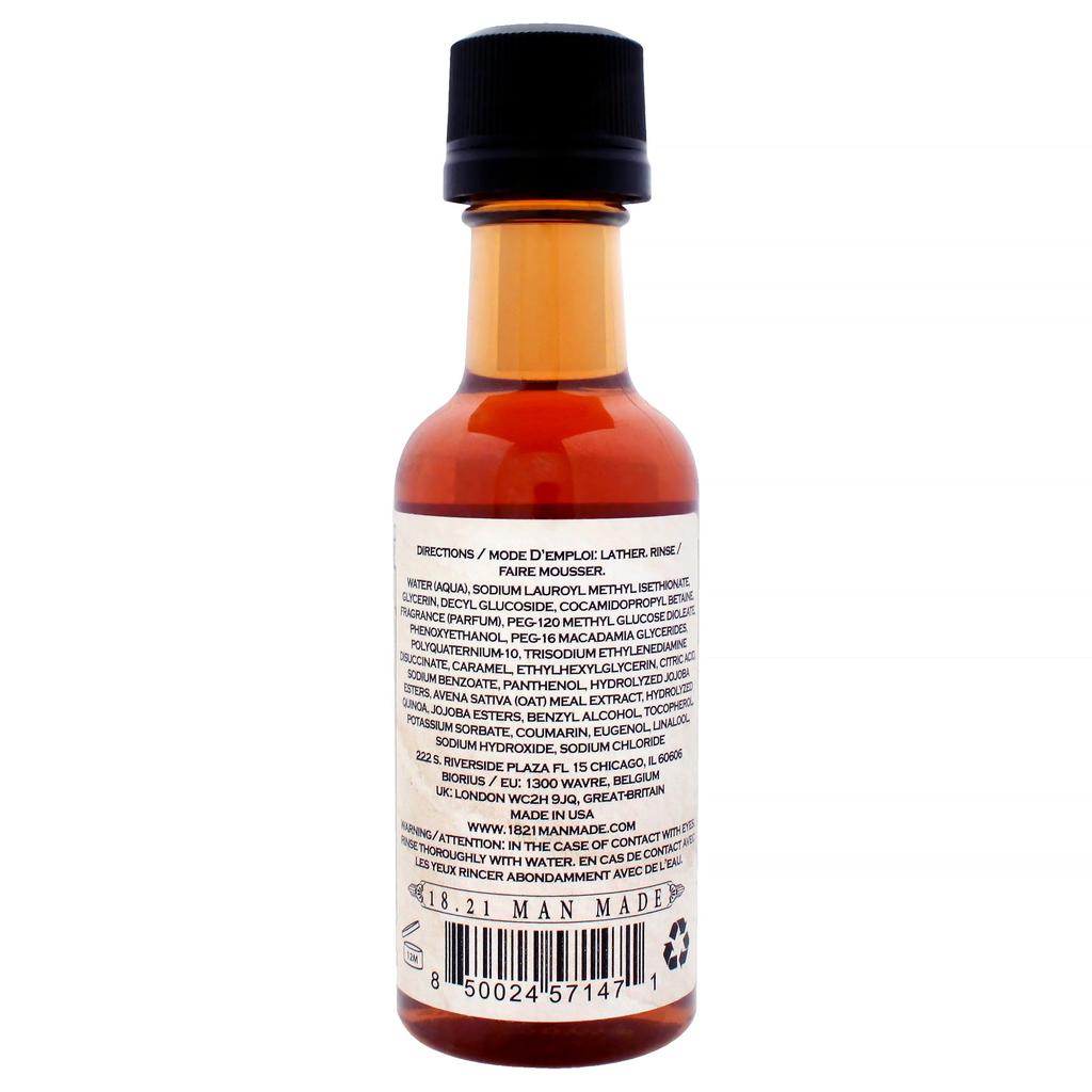 18.21 Man Made 3-In-1 Man Made Wash - Spiced Vanilla by  for Men - 1.7 oz Shampoo, Conditioner and Body Wash