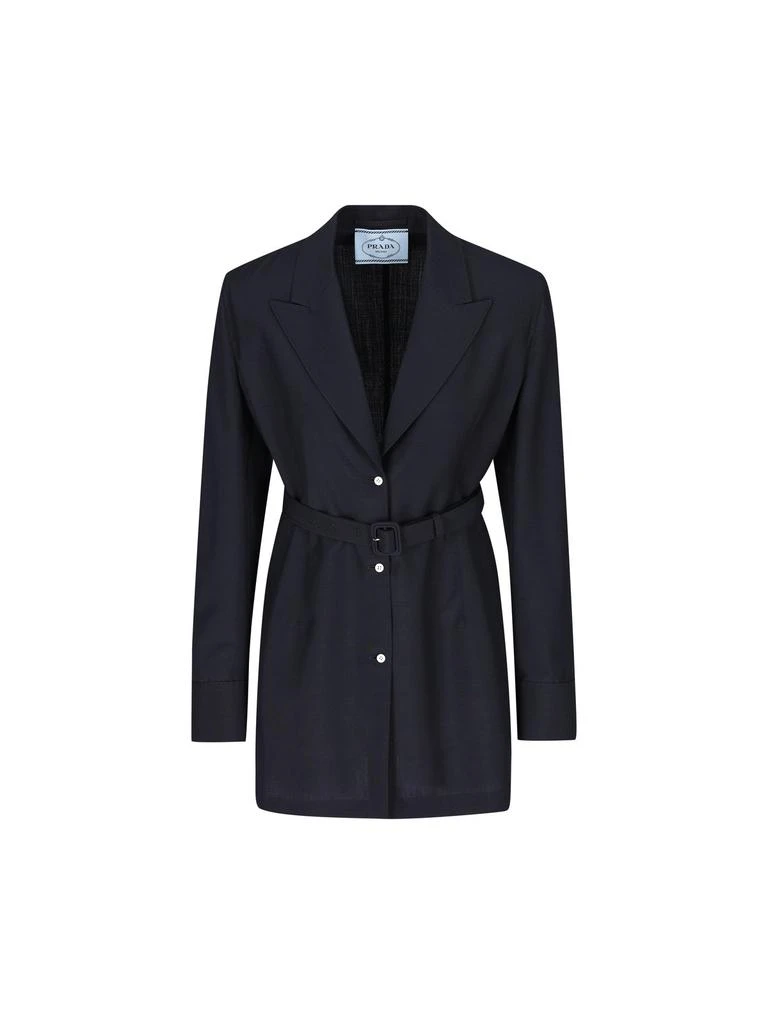 Prada Prada Single-Breasted Belted Shirt Jacket 1