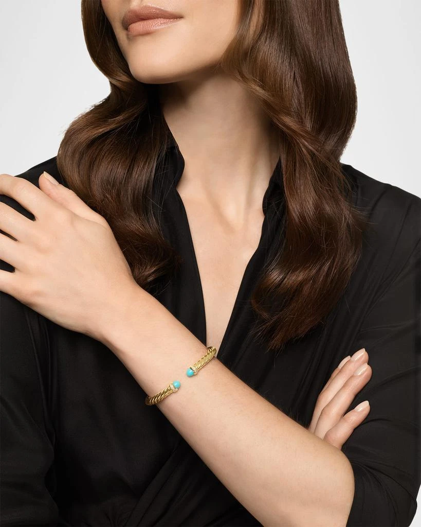 David Yurman Cablespira Flex Bracelet with Gemstones and Diamonds in 18K Gold, 6mm 2
