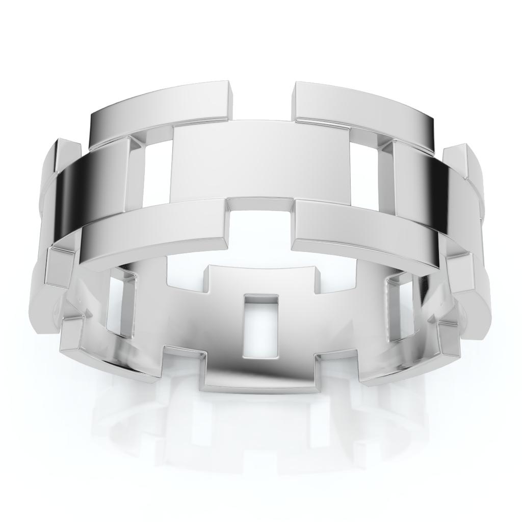 Pompeii3 Men's Calvin 8mm Interlocked Wedding Band 10k Gold Band